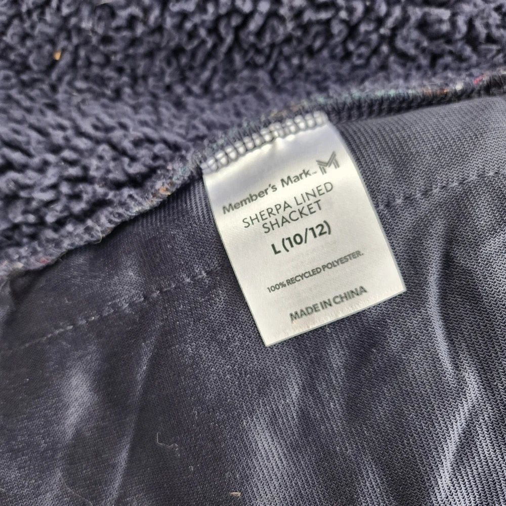 Members Mark Boys Plaid‎ Sherpa Lined Shacket
